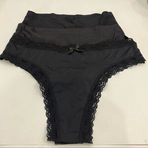 True & Co/ Chantelle Honeydew Panties Size S Bundle of 3 Underwear In Black